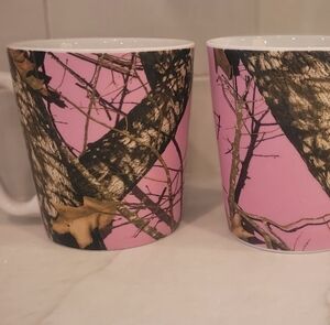 Pink Camouflage Tree Print Mugs